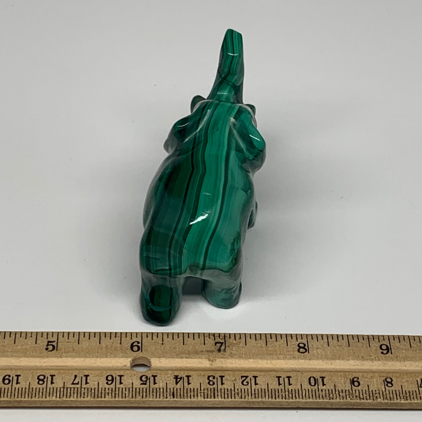 230.4g, 3.9"x1.3"x2.4" Natural Solid Malachite Elephant Figurine @Congo, B7263