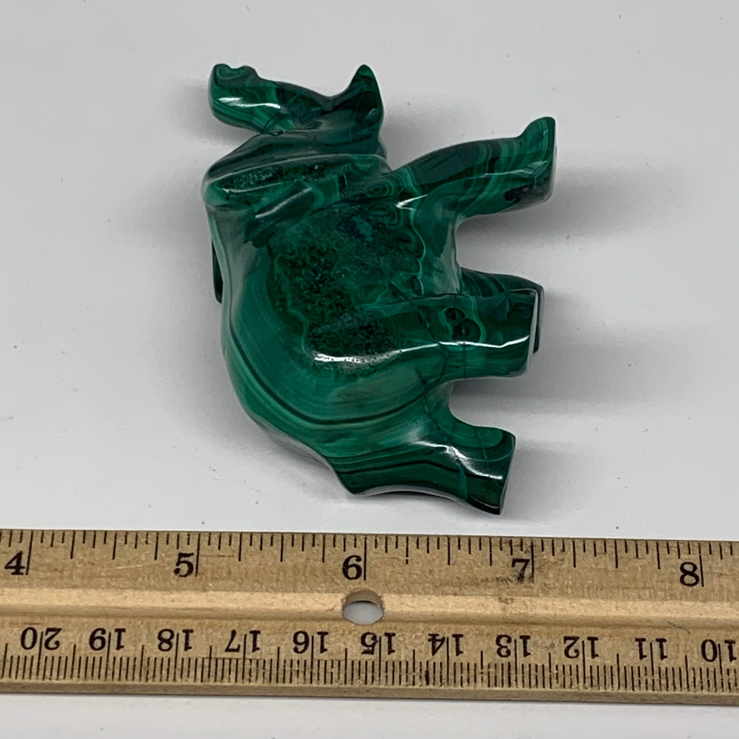 230.4g, 3.9"x1.3"x2.4" Natural Solid Malachite Elephant Figurine @Congo, B7263