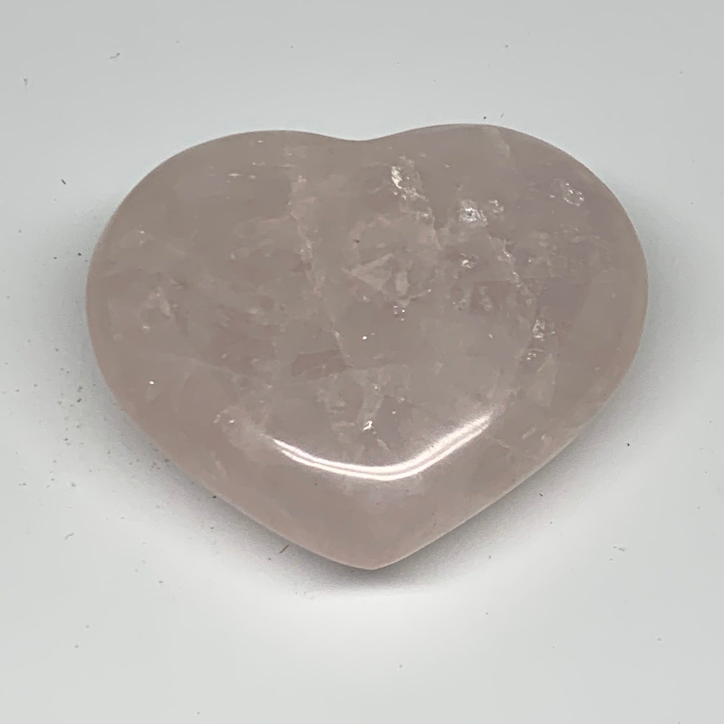 284.4g, 3" x 3.3" x 1.3" Rose Quartz Heart Healing Crystal @Madagascar, B17423