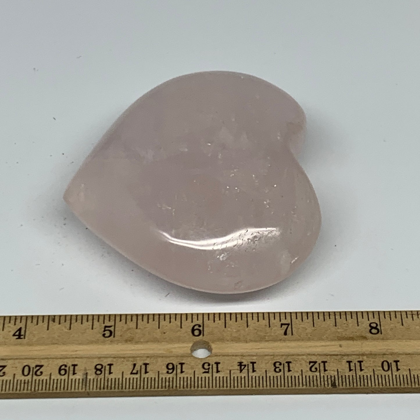 284.4g, 3" x 3.3" x 1.3" Rose Quartz Heart Healing Crystal @Madagascar, B17423