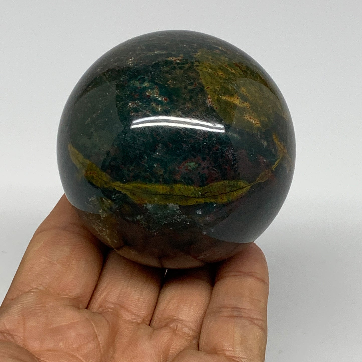 340.3g, 2.5" (62mm), Ocean Jasper Sphere Geode Crystal Reiki @Madagascar, B25354