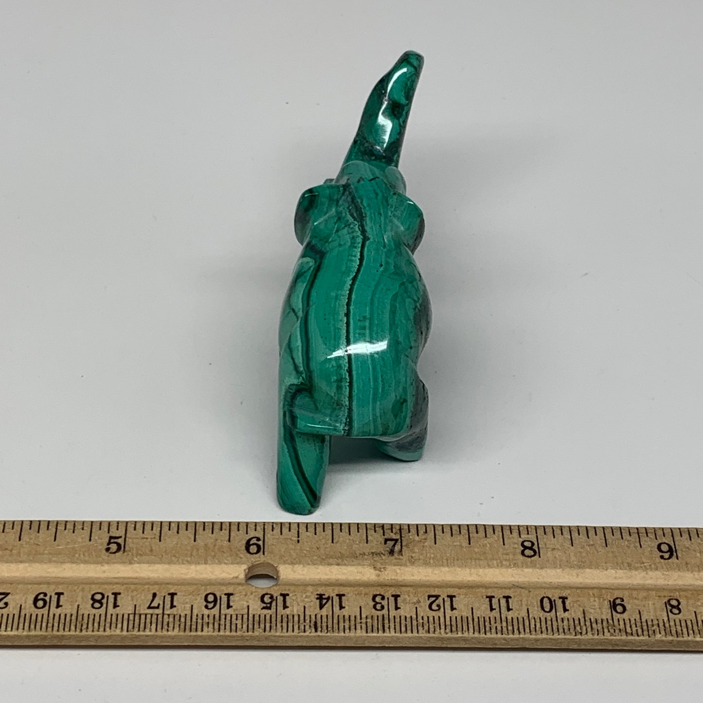 142.3g, 4.1"x1.1"x2.1" Natural Solid Malachite Elephant Figurine @Congo, B7265