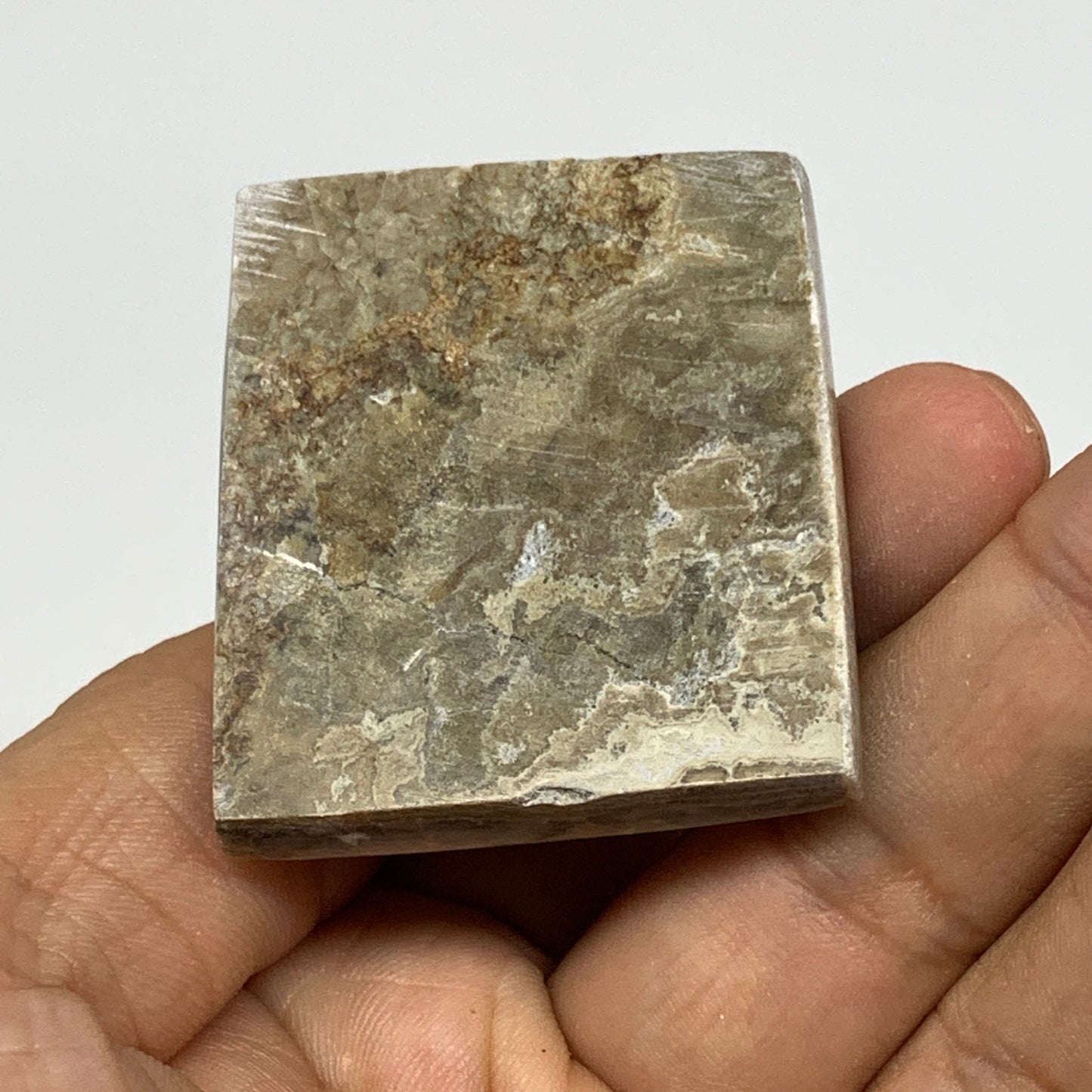 52.3g, 1.1"x1.7"x1.5" Chocolate/Gray Onyx Pyramid Gemstone @Morocco, B18963
