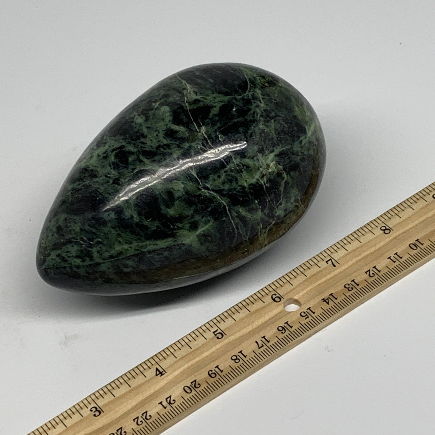 733g, 4.5"x2.8" Natural Green Nephrite Jade Egg Gemstone, @Pakistan, B25365