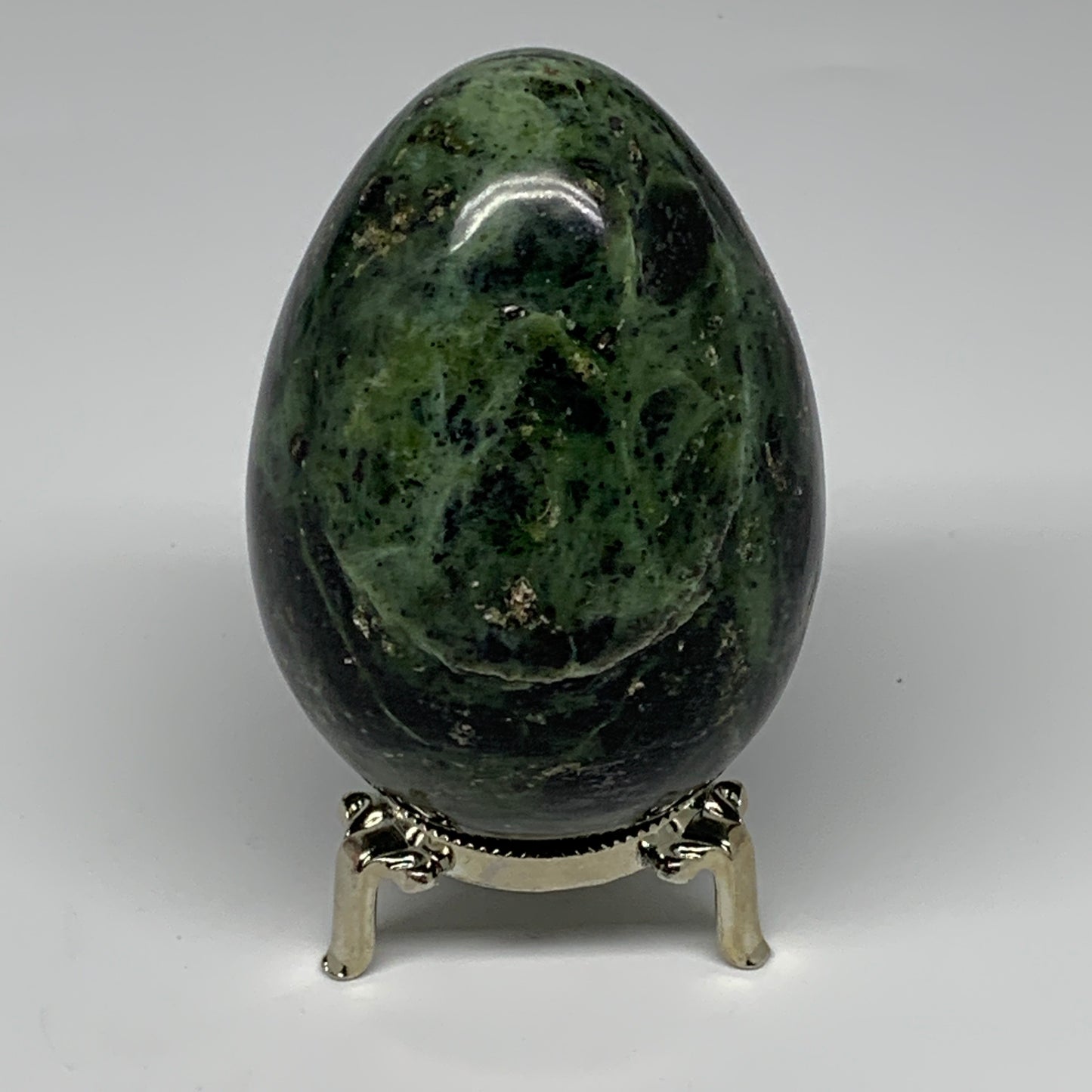 573g, 3.8"x2.7" Natural Green Nephrite Jade Egg Gemstone, @Pakistan, B25366