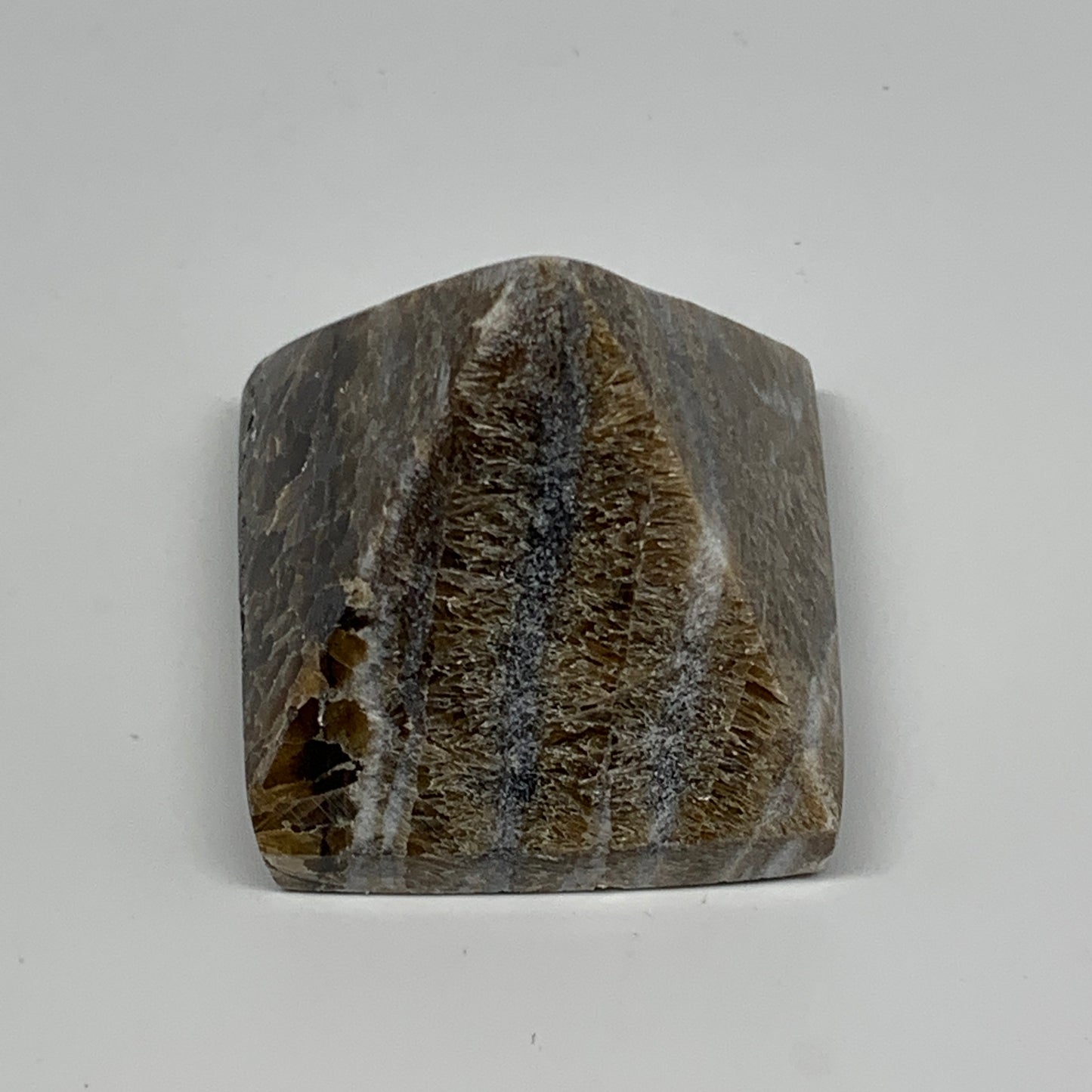 73.2g, 1.5"x1.8"x1.5" Chocolate/Gray Onyx Pyramid Gemstone @Morocco, B18976