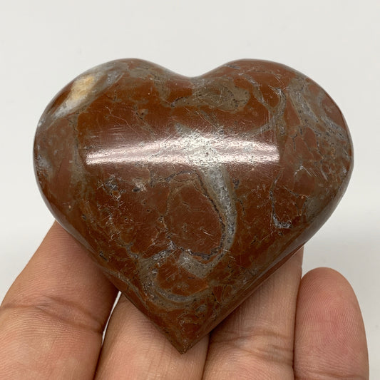 107.2g,2.2"x2.4"x1.1"Natural Untreated Red Shell Fossils Heart Reiki Energy,F927