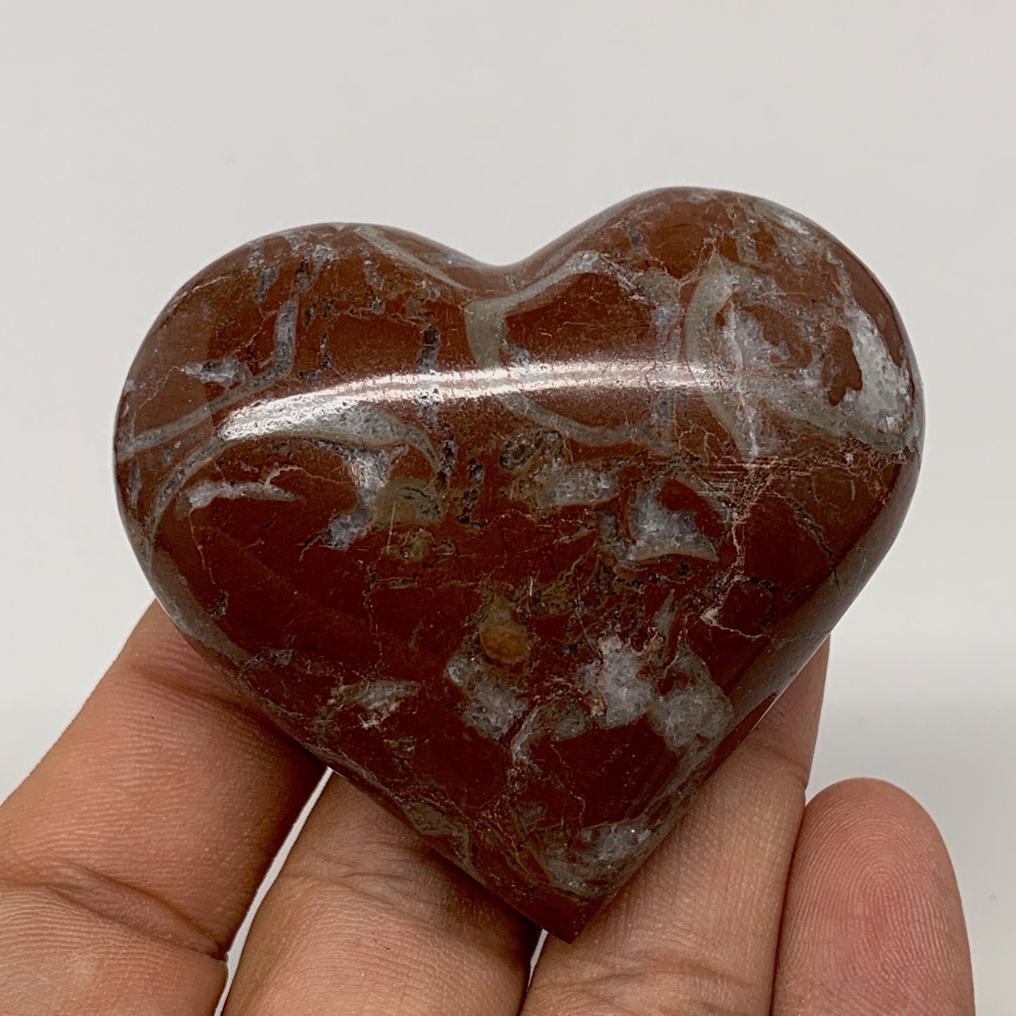 87.6g,2"x2.2"x1"Natural Untreated Red Shell Fossils Heart Reiki Energy,F928