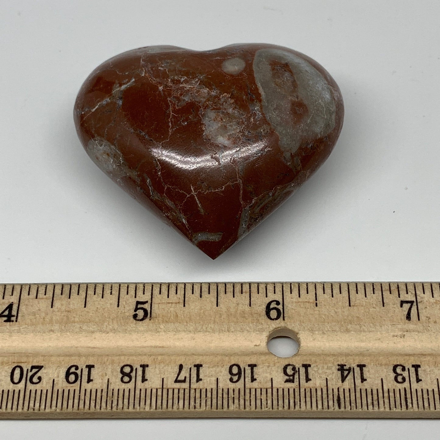 87.6g,2"x2.2"x1"Natural Untreated Red Shell Fossils Heart Reiki Energy,F928