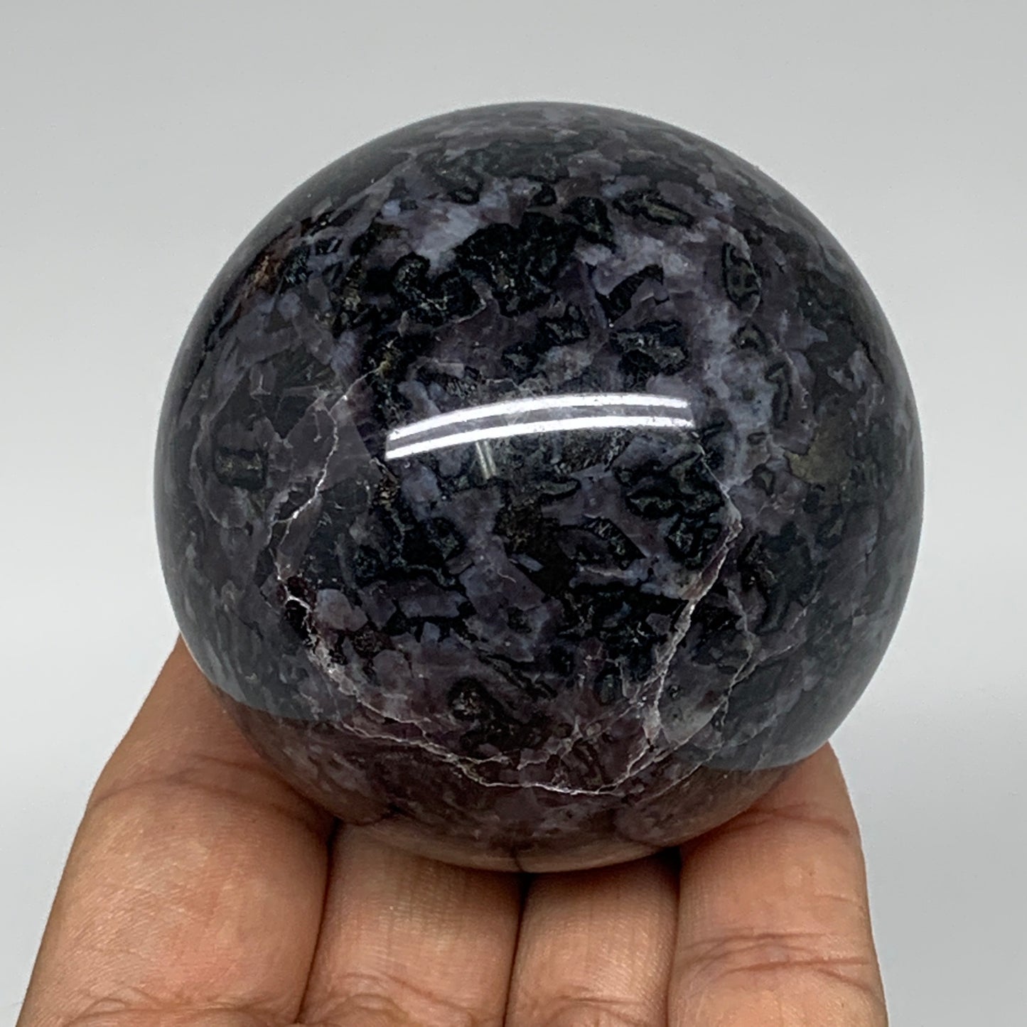 359g, 2.4" Natural Indigo Gabbro Spheres Gemstone, Reiki, @Madagascar,B4641