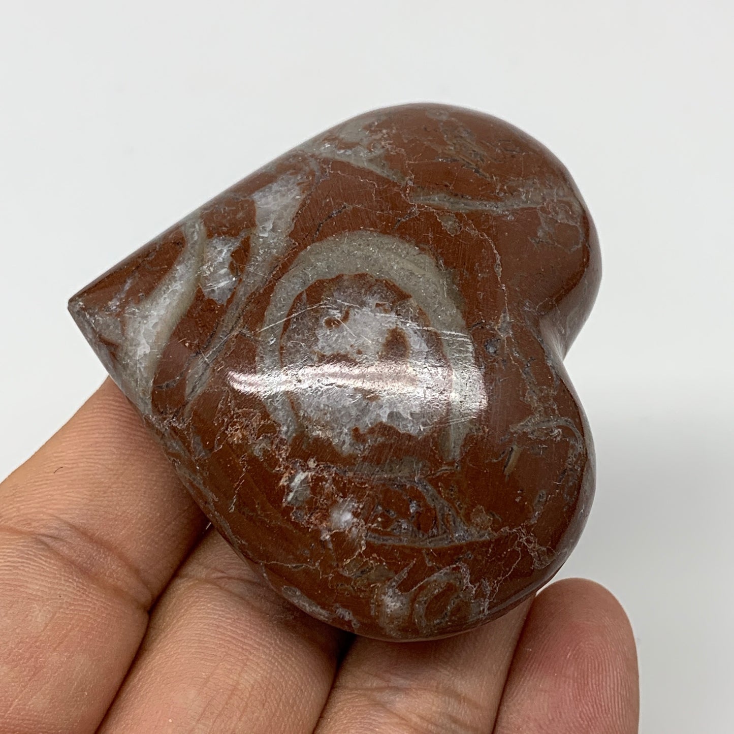 93.3g,2.1"x2.3"x1"Natural Untreated Red Shell Fossils Heart Reiki Energy,F930