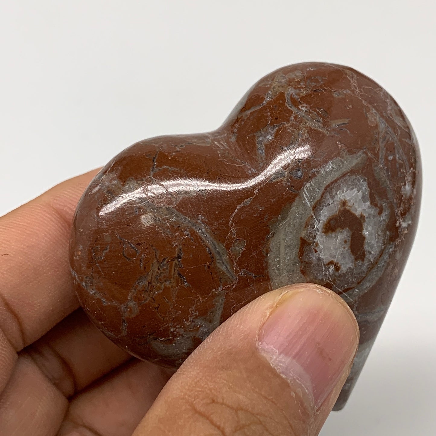 93.3g,2.1"x2.3"x1"Natural Untreated Red Shell Fossils Heart Reiki Energy,F930