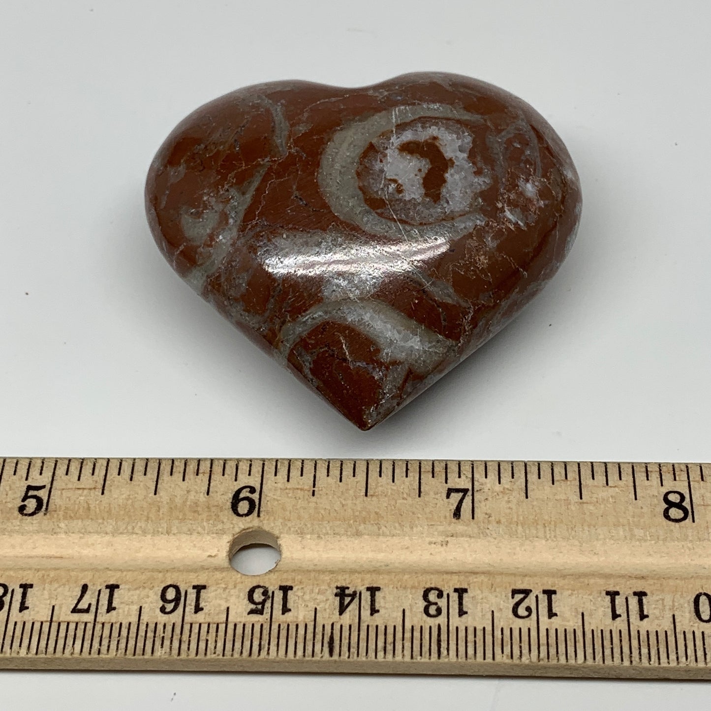 93.3g,2.1"x2.3"x1"Natural Untreated Red Shell Fossils Heart Reiki Energy,F930