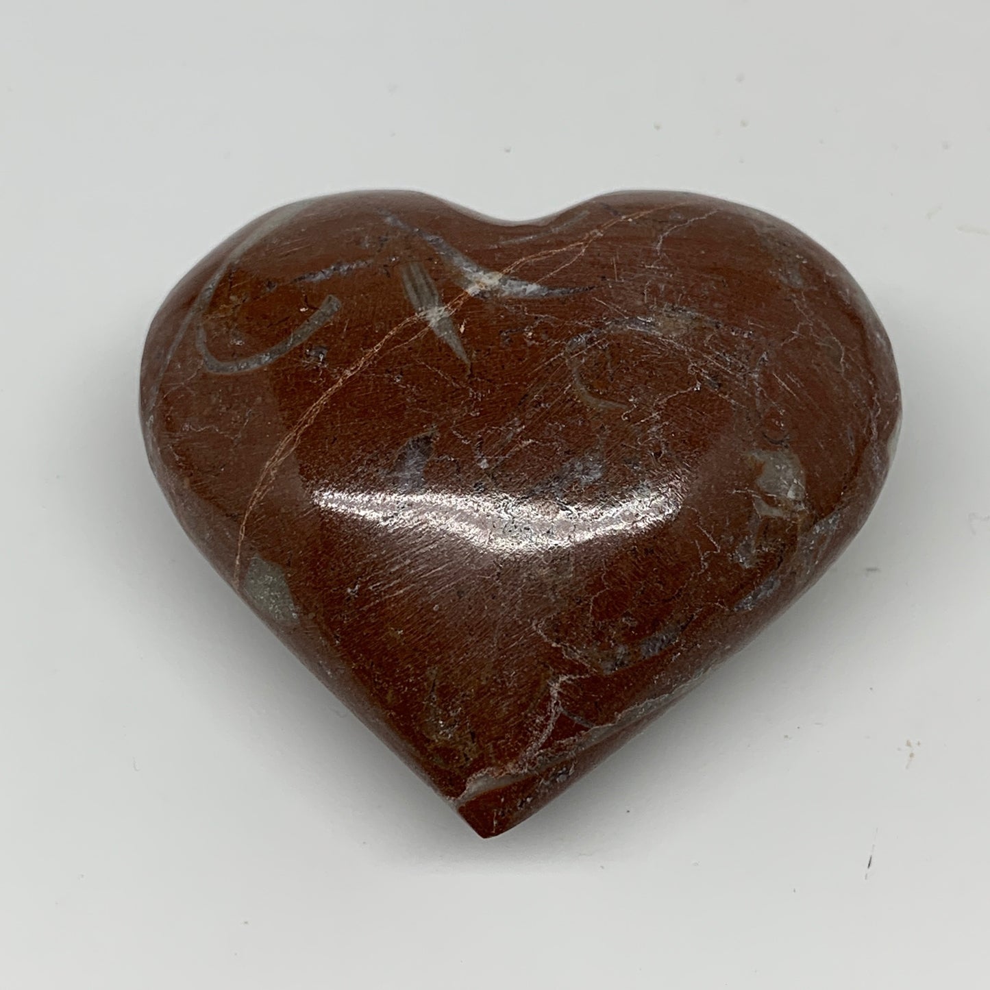 88.3g,2"x2.2"x1"Natural Untreated Red Shell Fossils Heart Reiki Energy,F935