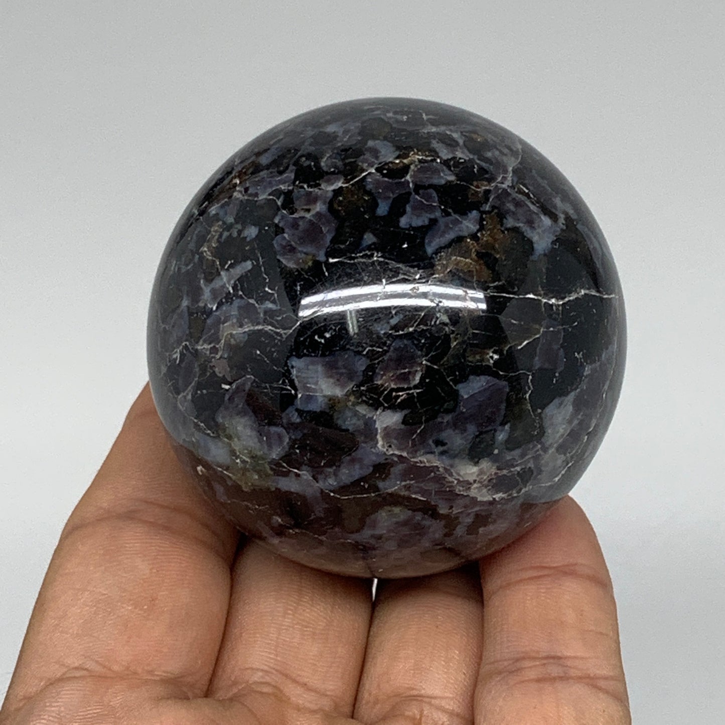 255.3g, 2.2" Natural Indigo Gabbro Spheres Gemstone, Reiki, @Madagascar,B4651