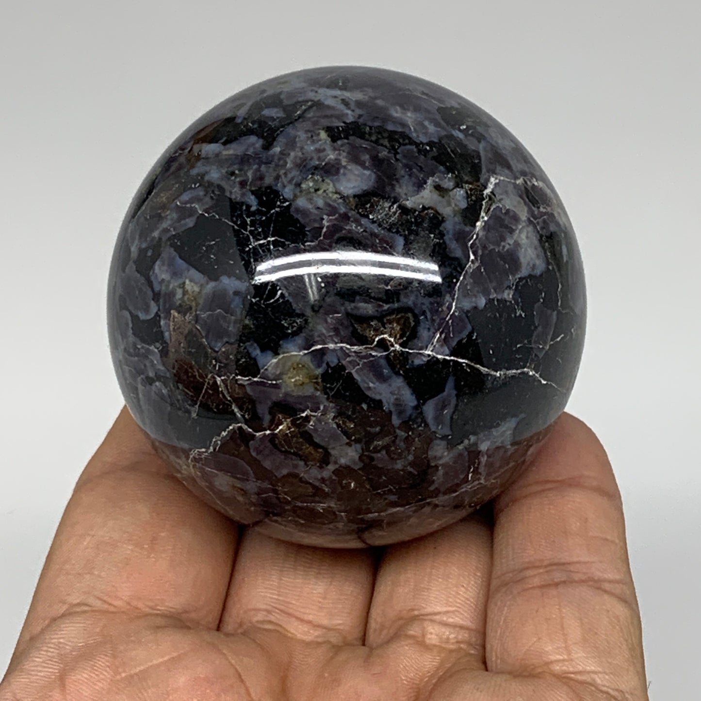 255.3g, 2.2" Natural Indigo Gabbro Spheres Gemstone, Reiki, @Madagascar,B4651