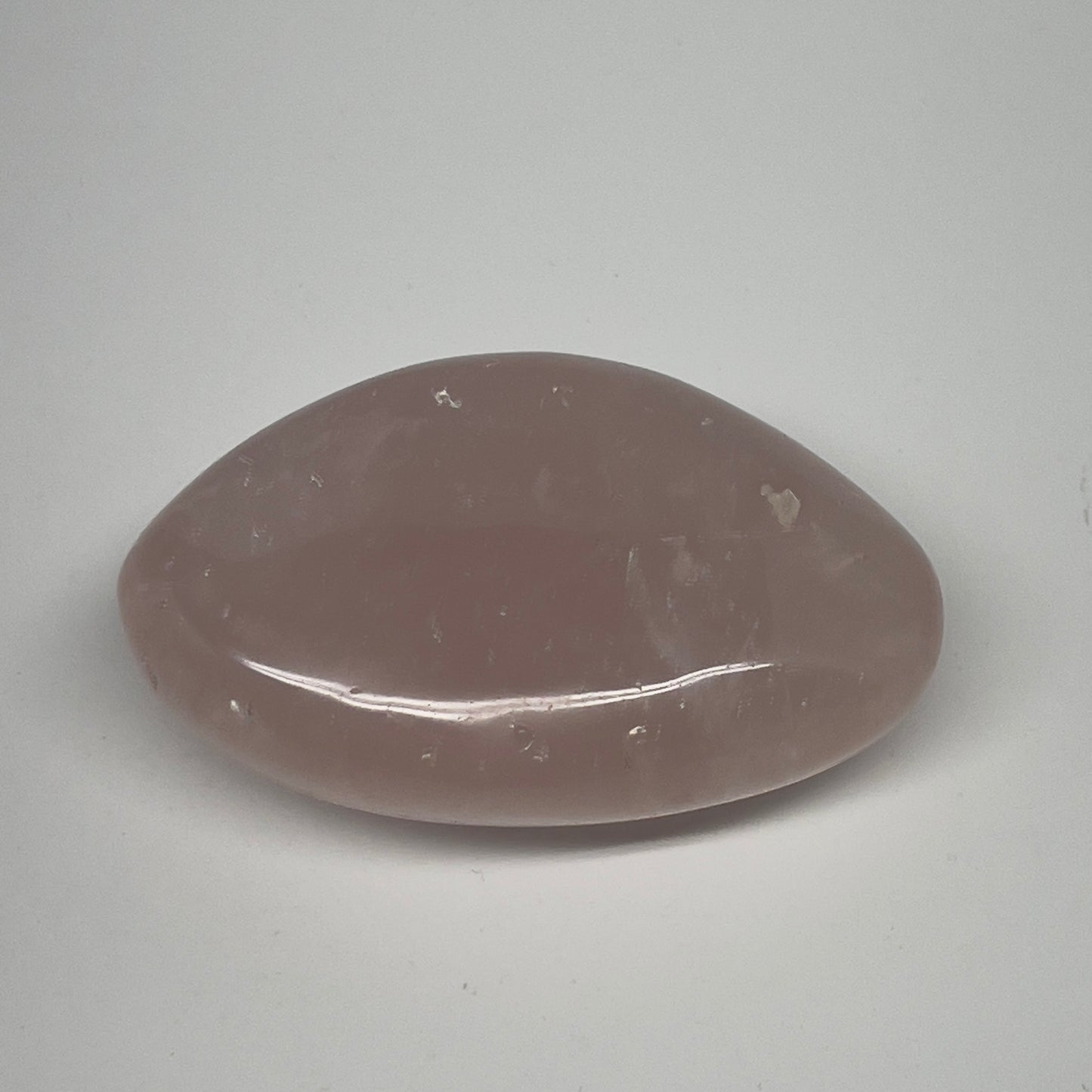 84.7g ,2.5"x1.7"x0.9", Rose Quartz Palm-stone Tumbled Reiki @Madagascar,B20542