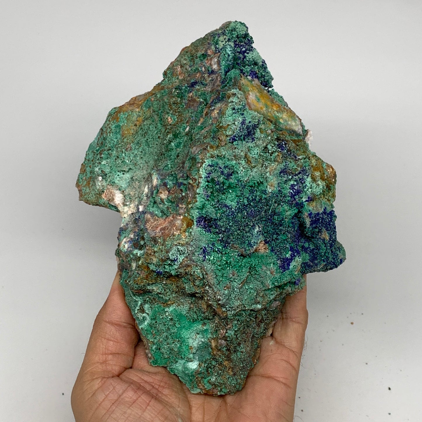 1138g, 7.1"x4.7"x2.8", Rough Azurite Malachite Mineral Specimen @Morocco, B10913