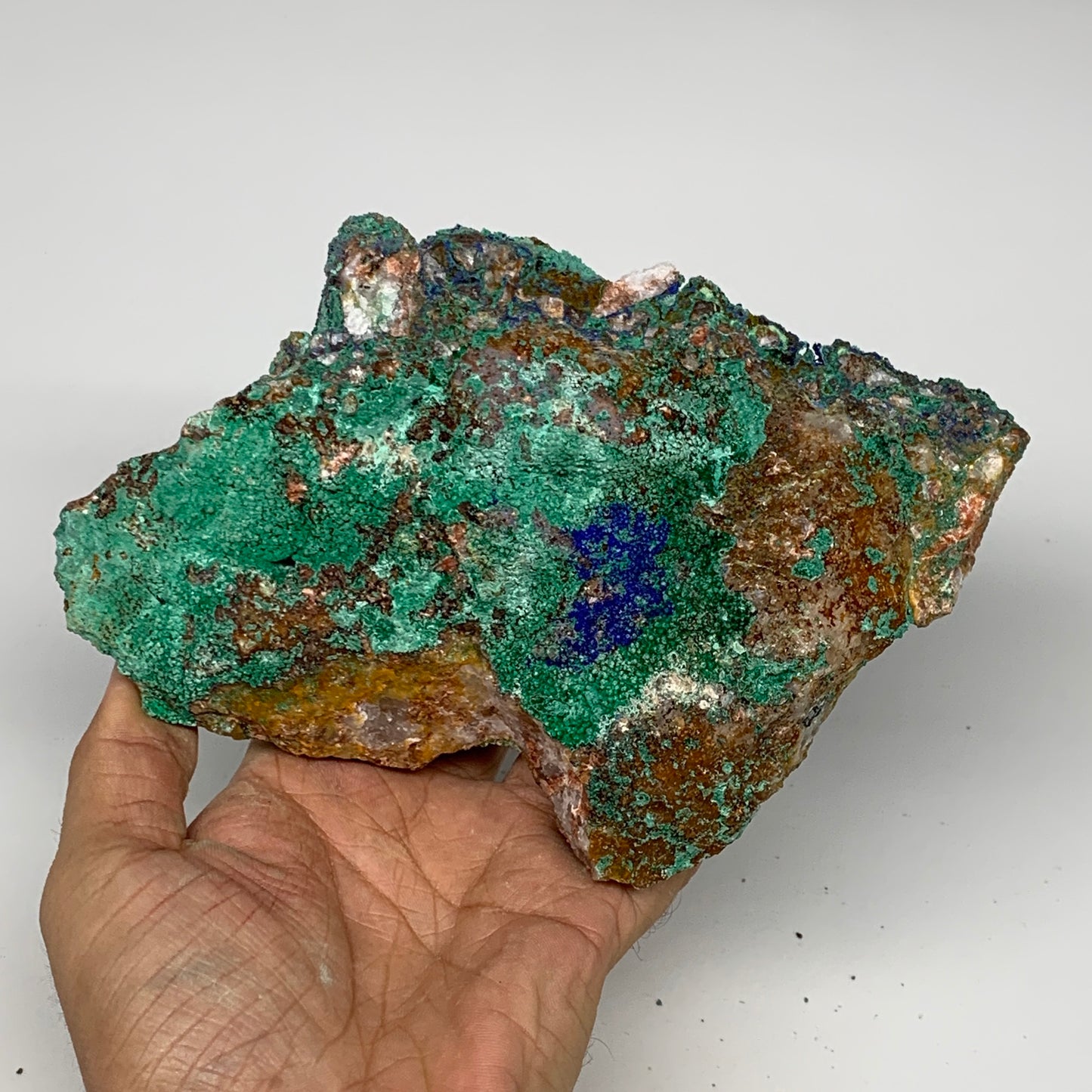 1138g, 7.1"x4.7"x2.8", Rough Azurite Malachite Mineral Specimen @Morocco, B10913