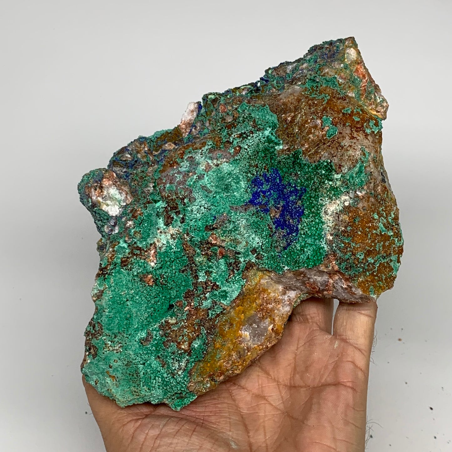 1138g, 7.1"x4.7"x2.8", Rough Azurite Malachite Mineral Specimen @Morocco, B10913