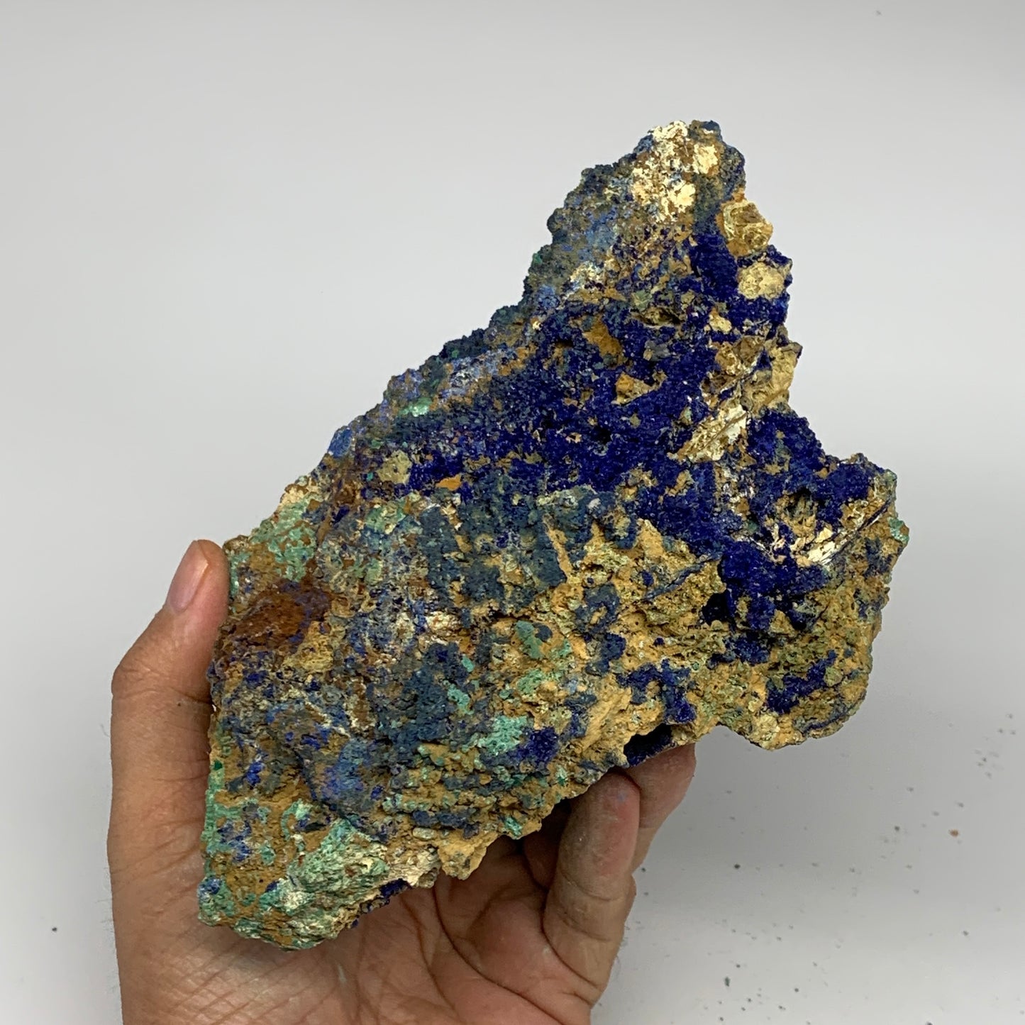 1182g, 6.25"x4.8"x2.4", Rough Azurite Malachite Mineral Specimen @Morocco, B1091