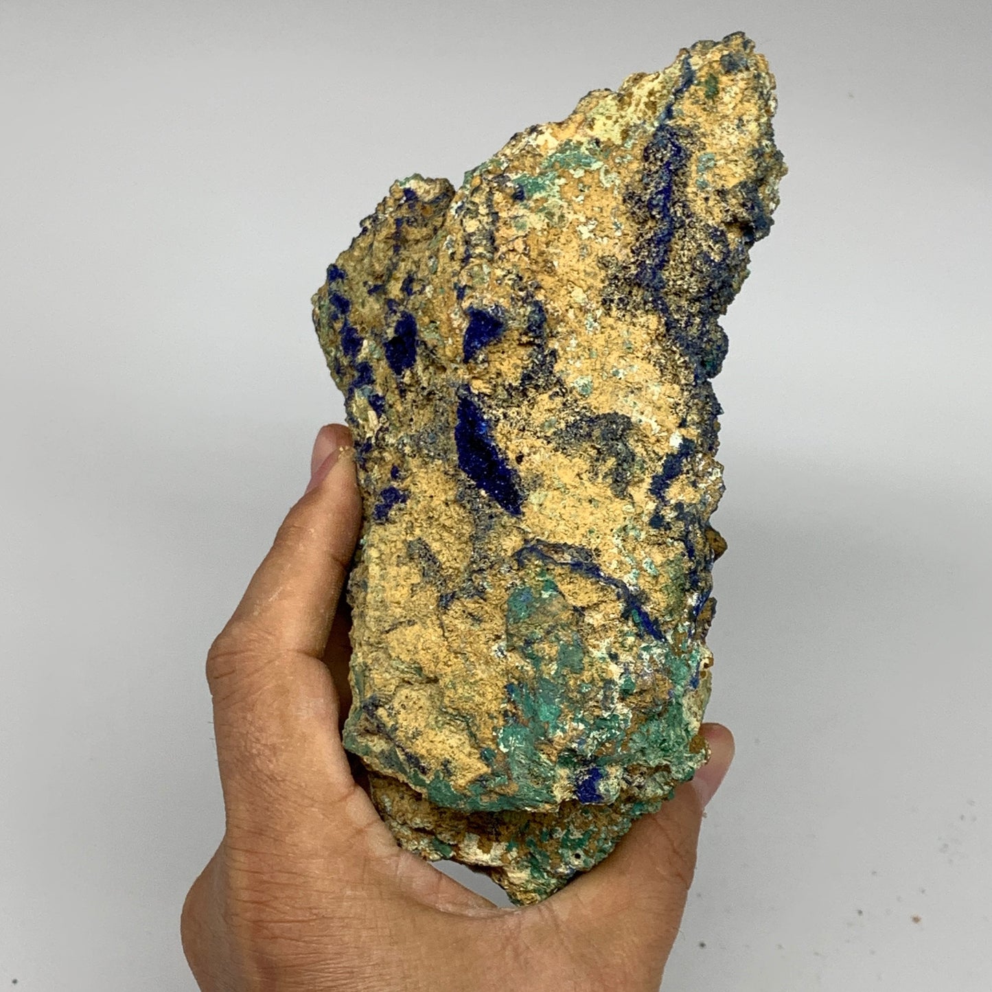 1182g, 6.25"x4.8"x2.4", Rough Azurite Malachite Mineral Specimen @Morocco, B1091