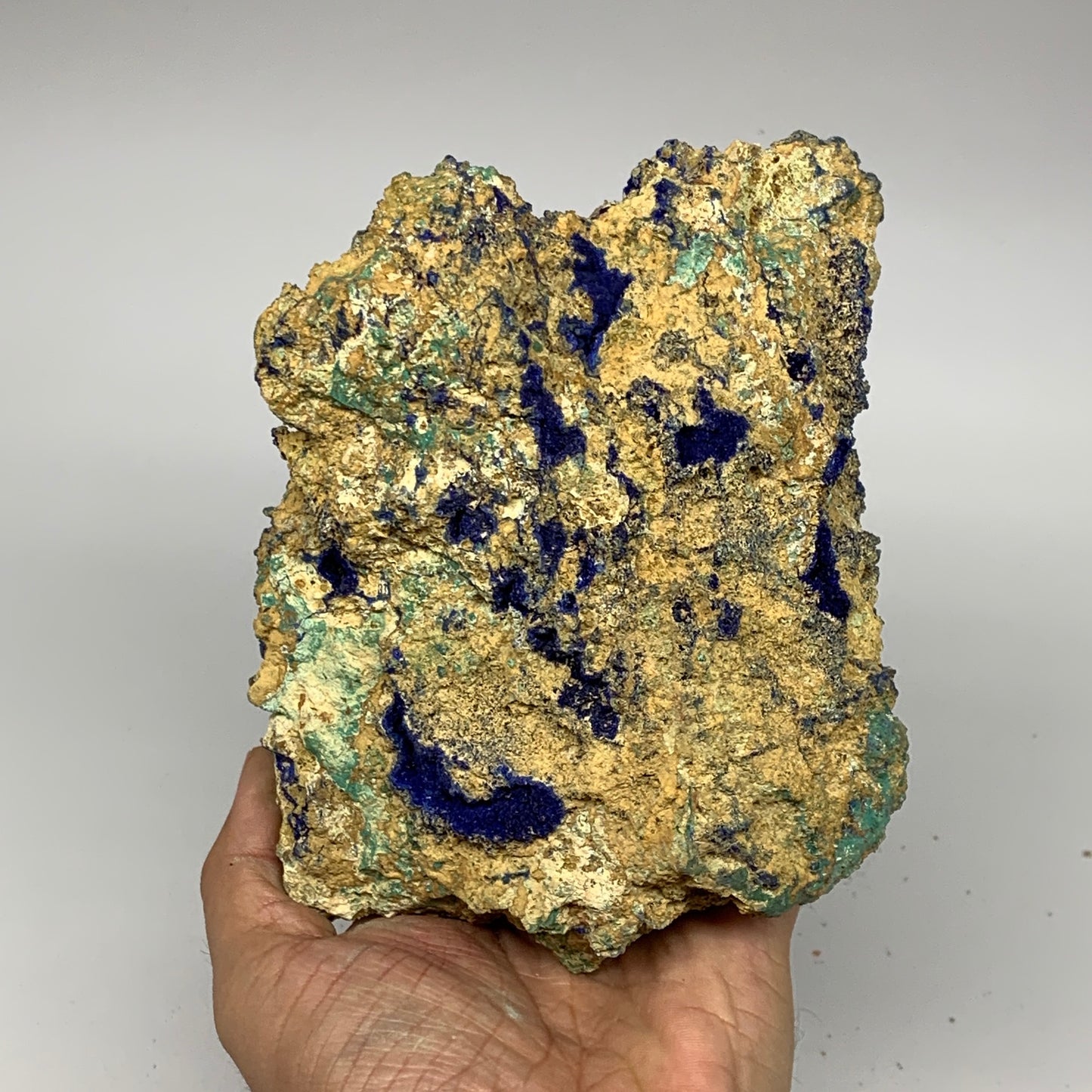 1182g, 6.25"x4.8"x2.4", Rough Azurite Malachite Mineral Specimen @Morocco, B1091