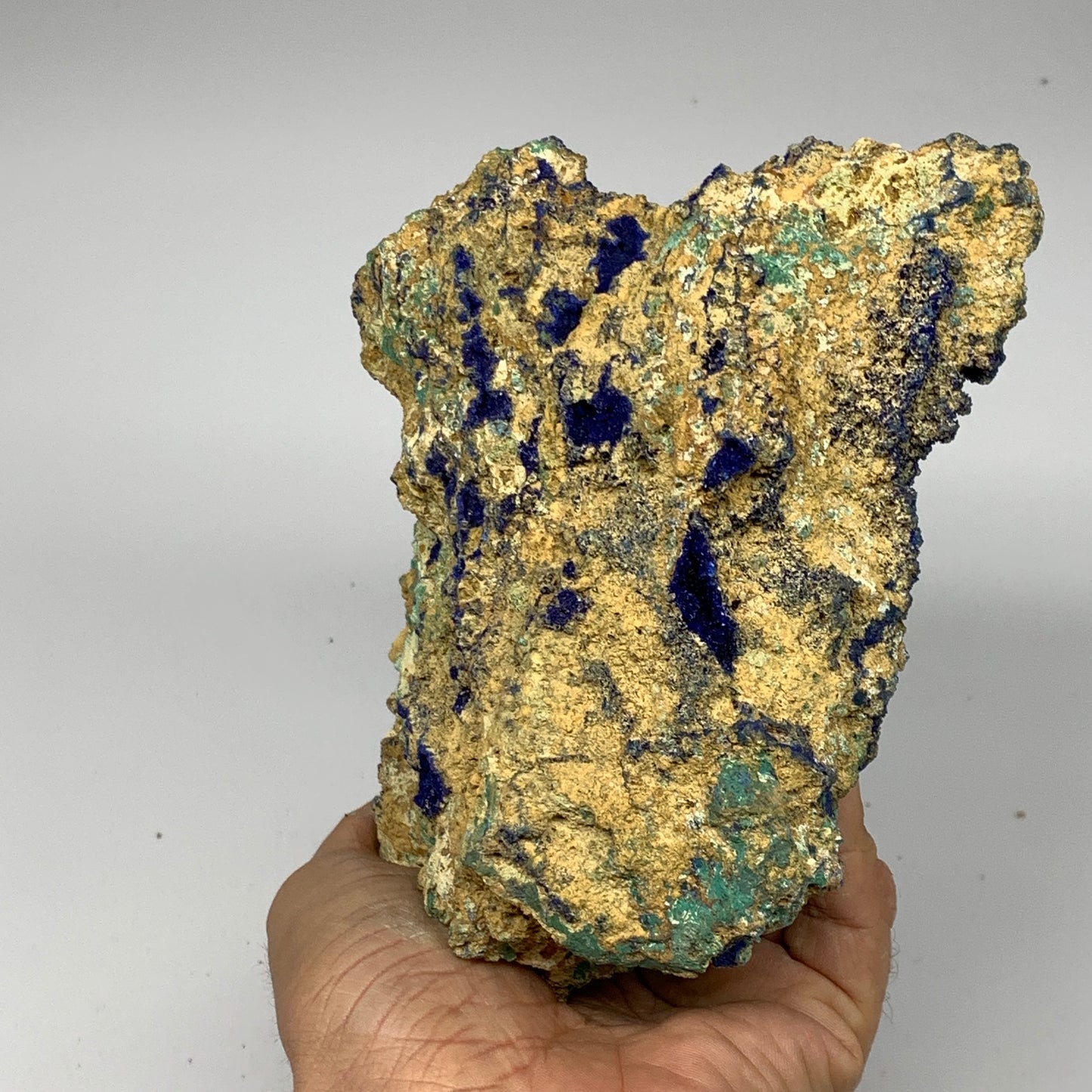 1182g, 6.25"x4.8"x2.4", Rough Azurite Malachite Mineral Specimen @Morocco, B1091