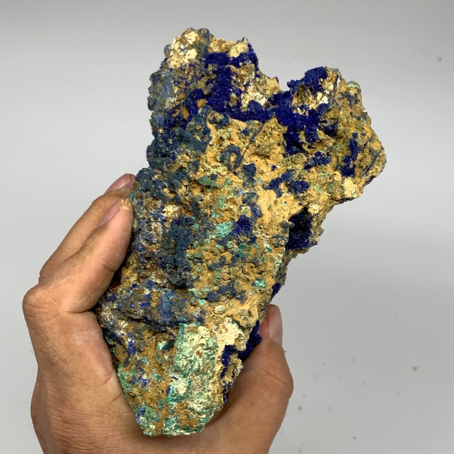 1182g, 6.25"x4.8"x2.4", Rough Azurite Malachite Mineral Specimen @Morocco, B1091