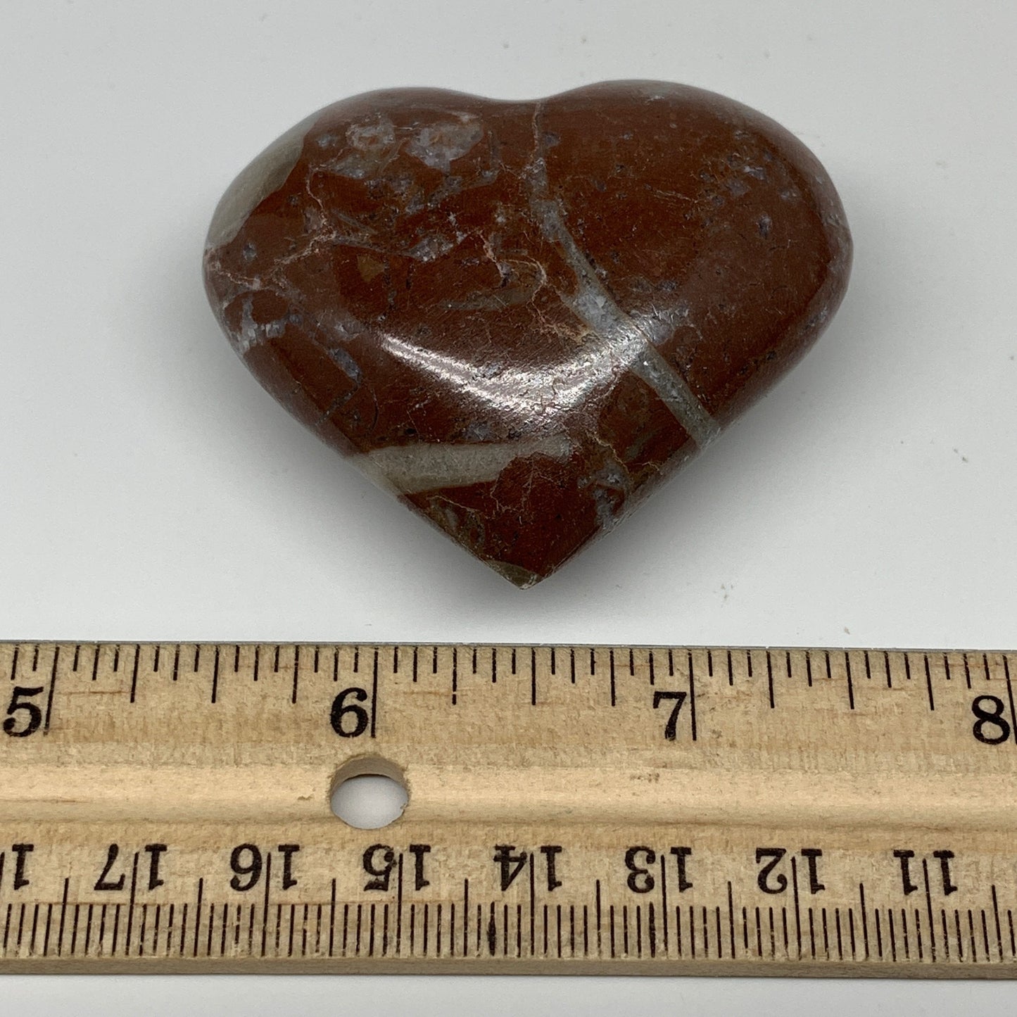 85.2g,2"x2.2"x1"Natural Untreated Red Shell Fossils Heart Reiki Energy,F941