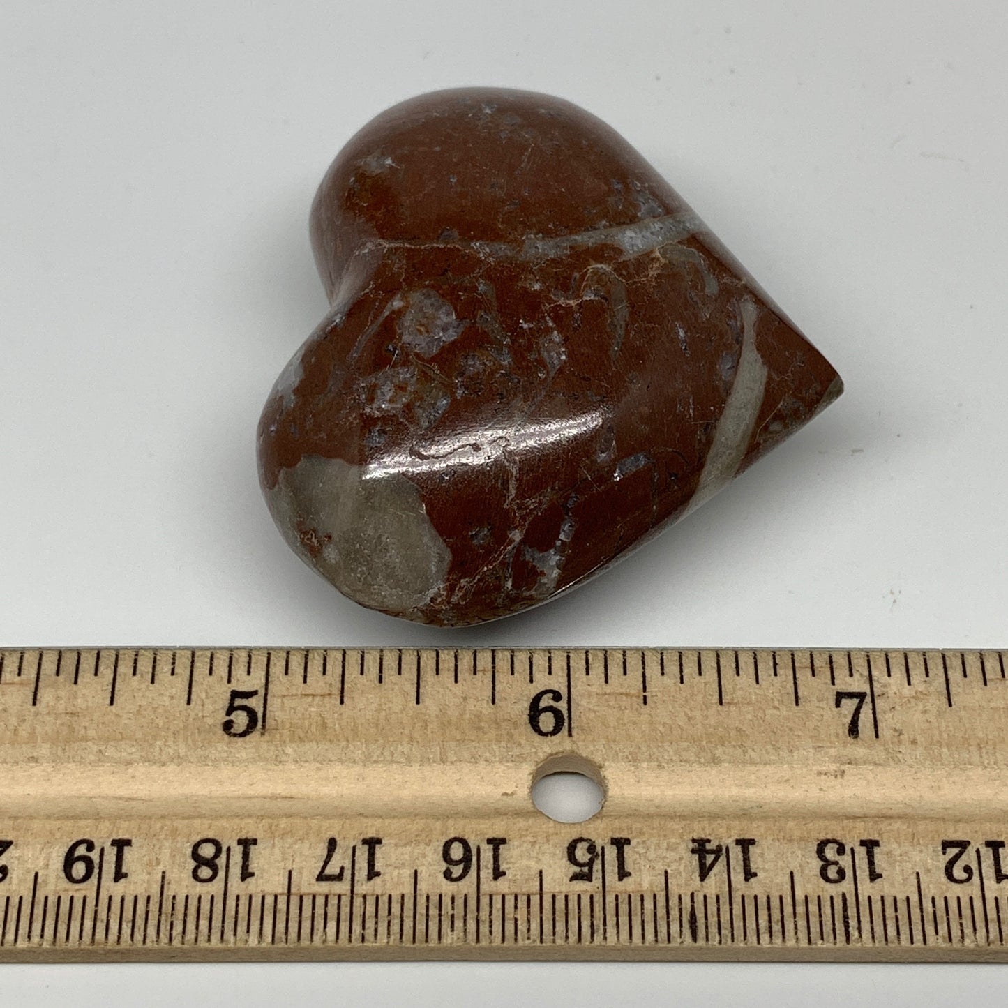 85.2g,2"x2.2"x1"Natural Untreated Red Shell Fossils Heart Reiki Energy,F941