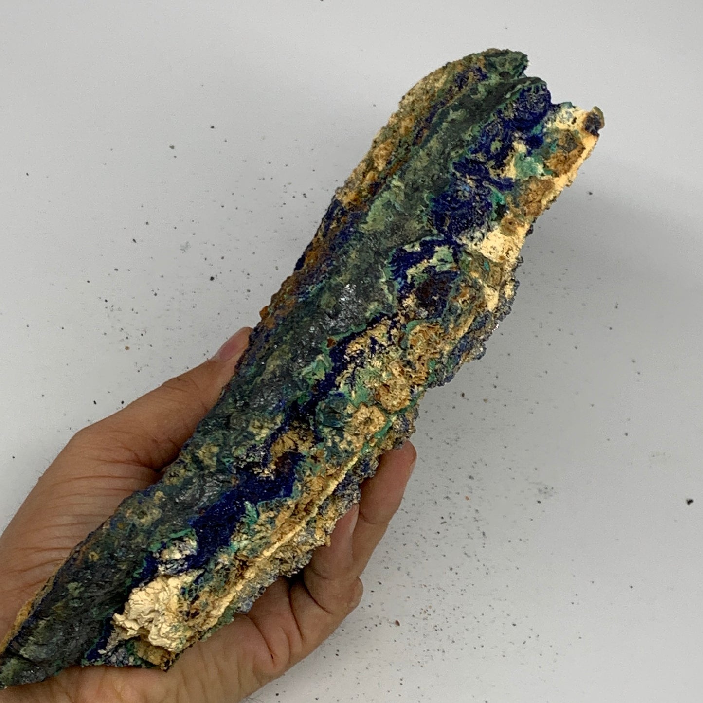 2080g, 9.5"x5.7"x1.8", Rough Azurite Malachite Mineral Specimen @Morocco, B10917