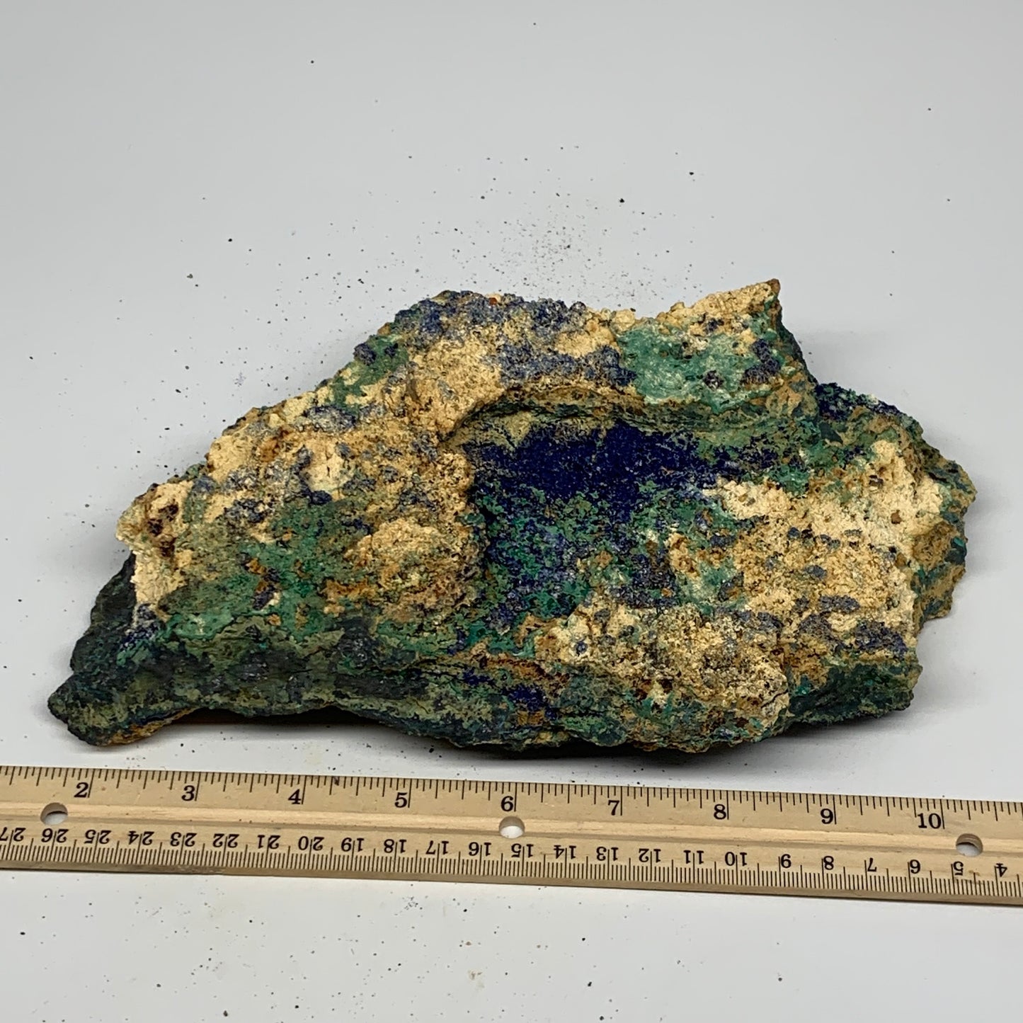 2080g, 9.5"x5.7"x1.8", Rough Azurite Malachite Mineral Specimen @Morocco, B10917