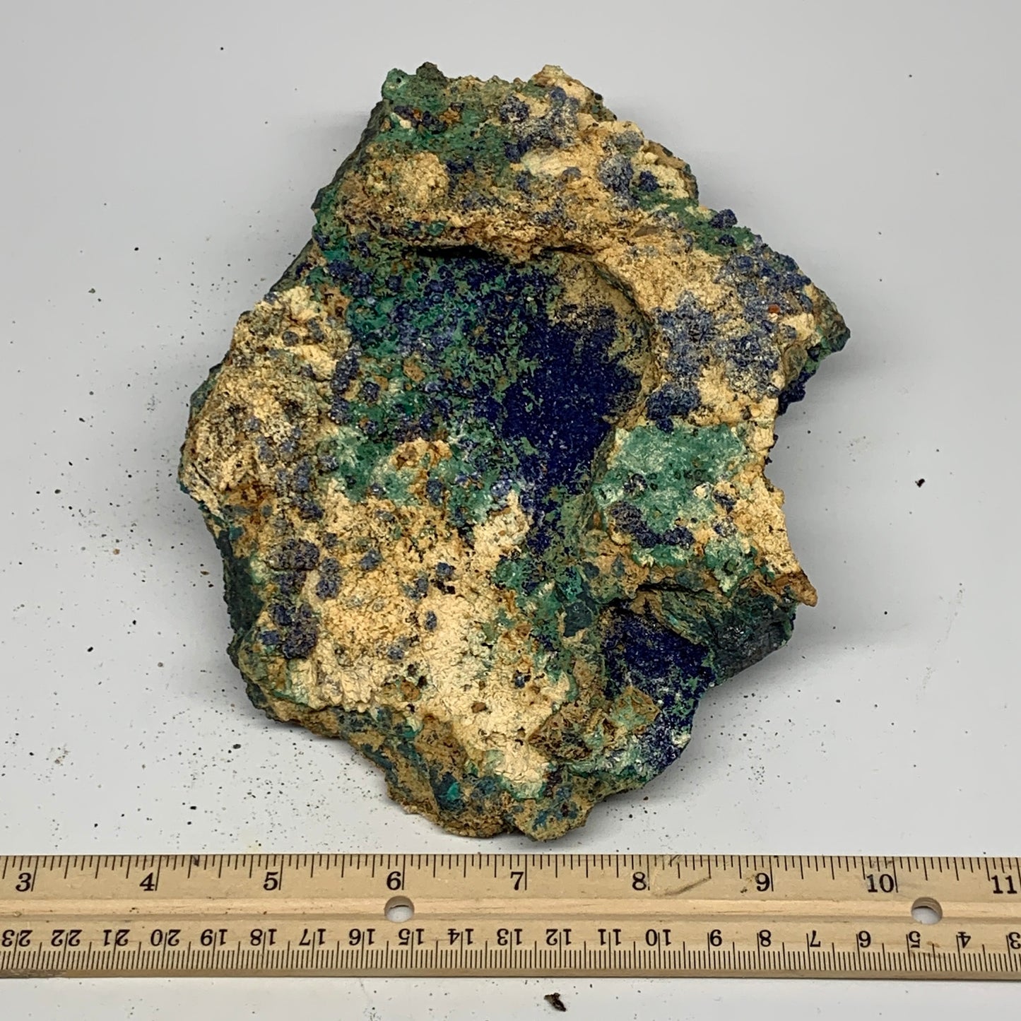 2080g, 9.5"x5.7"x1.8", Rough Azurite Malachite Mineral Specimen @Morocco, B10917