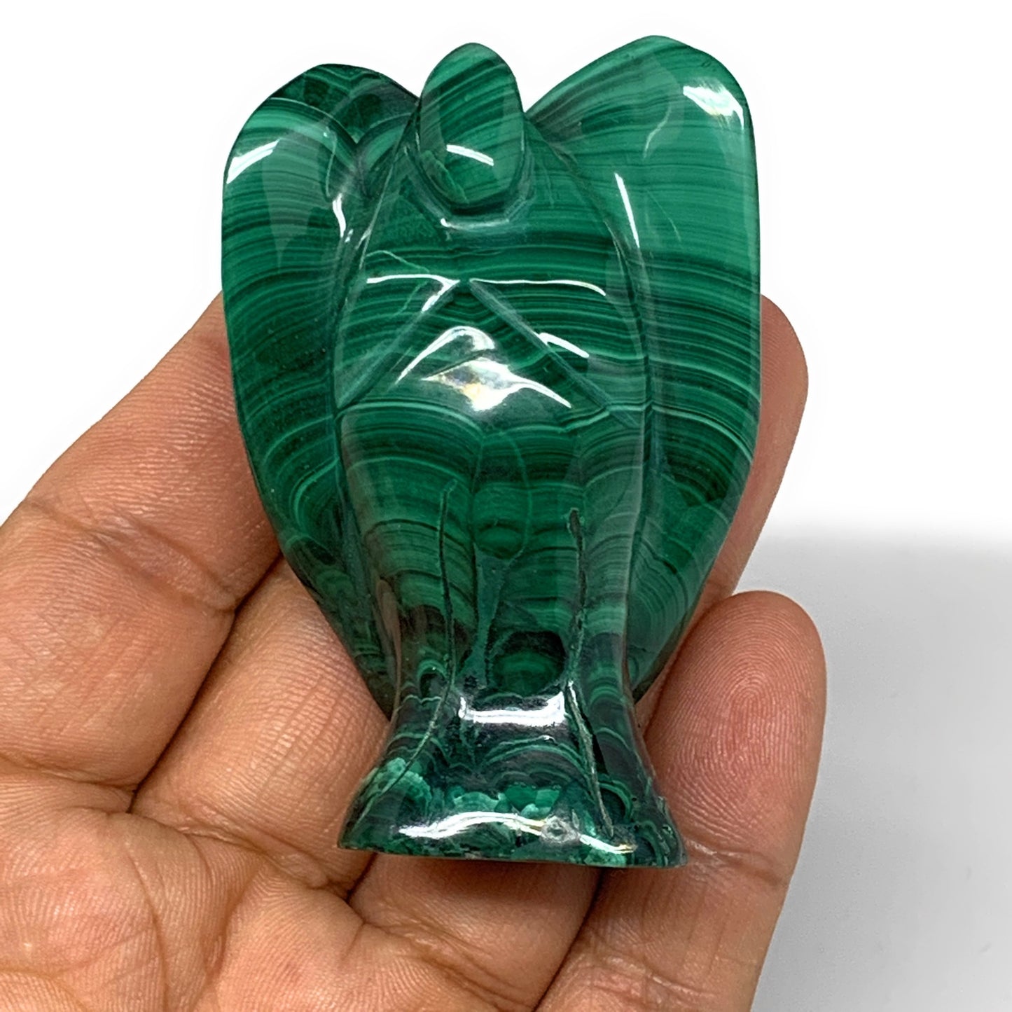 112g, 2.5"x1.6"x1" Natural Untreated Malachite Angel Figurine @Congo, B7319