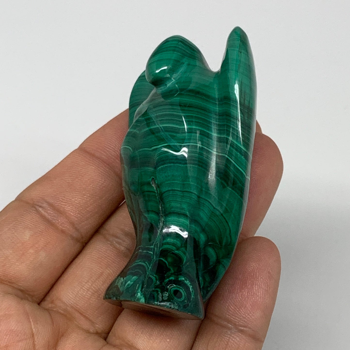 112g, 2.5"x1.6"x1" Natural Untreated Malachite Angel Figurine @Congo, B7319