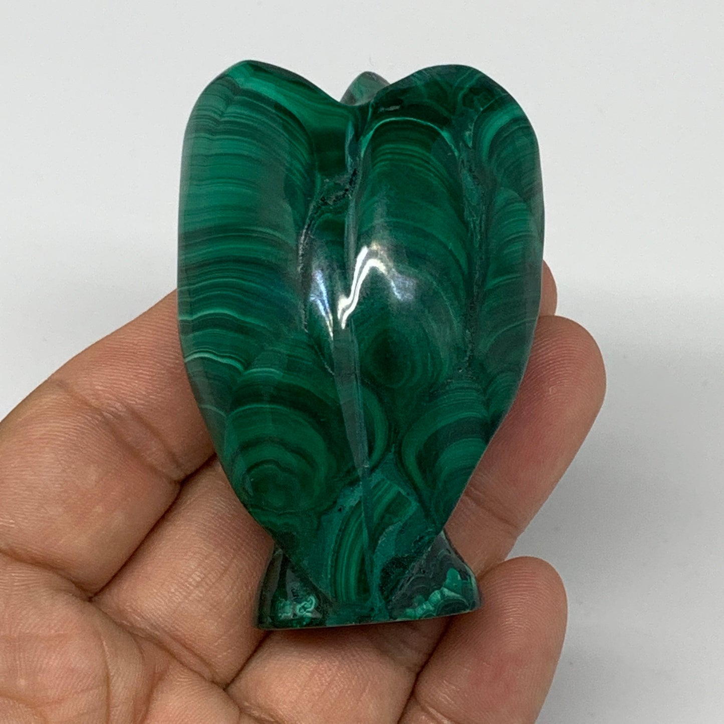 112g, 2.5"x1.6"x1" Natural Untreated Malachite Angel Figurine @Congo, B7319