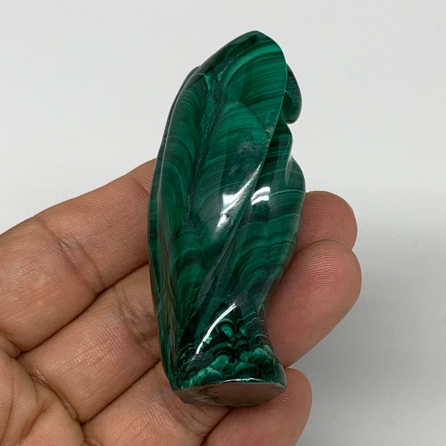 112g, 2.5"x1.6"x1" Natural Untreated Malachite Angel Figurine @Congo, B7319