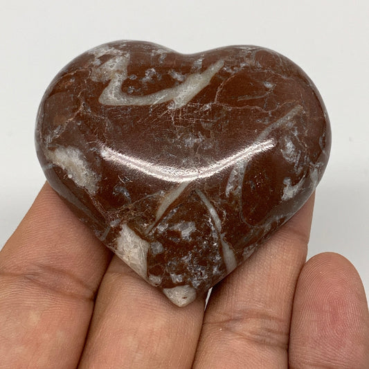 58.1g,2"x2.2"x0.6" Natural Untreated Red Shell Fossils Half Heart @Morocco,F960