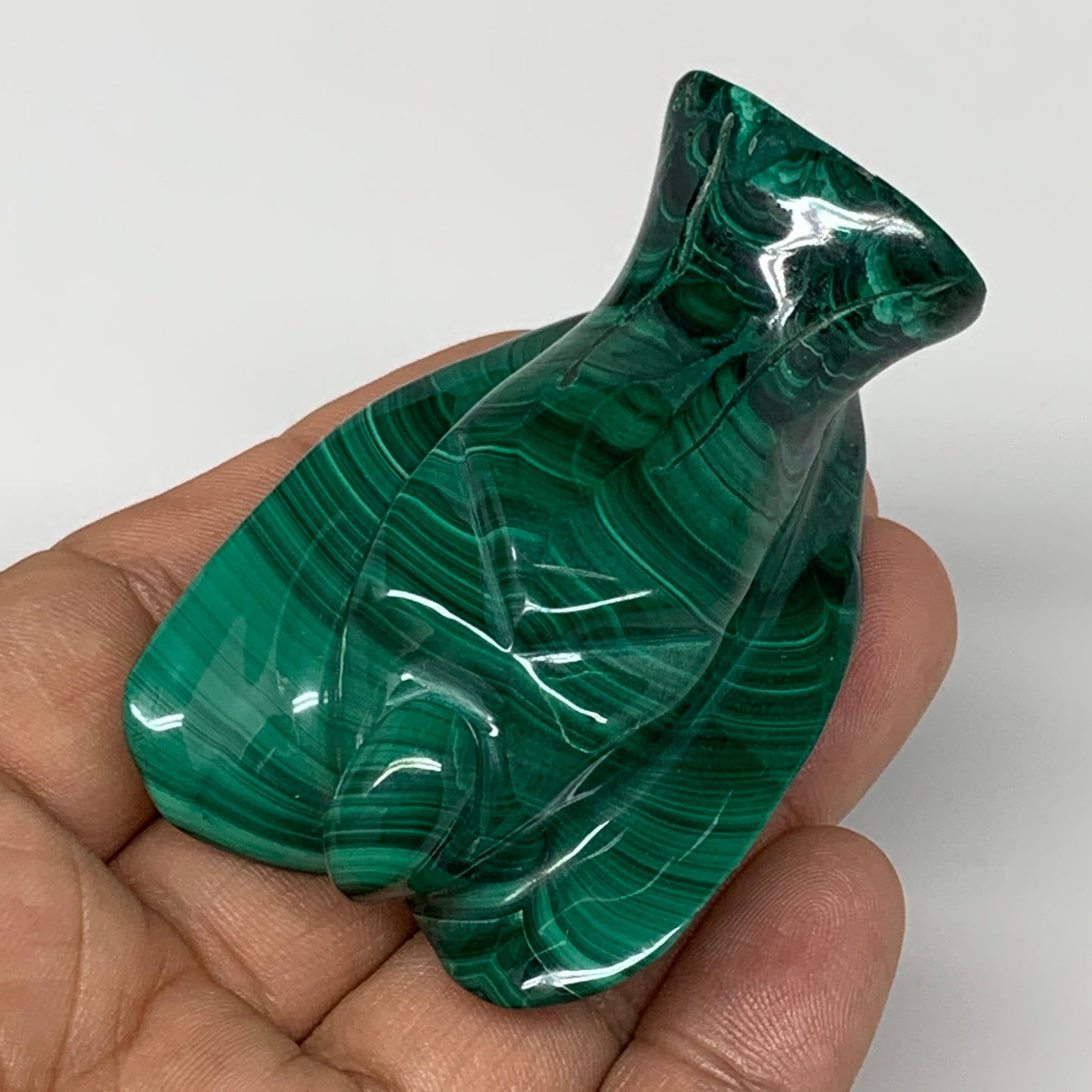 112g, 2.5"x1.6"x1" Natural Untreated Malachite Angel Figurine @Congo, B7319