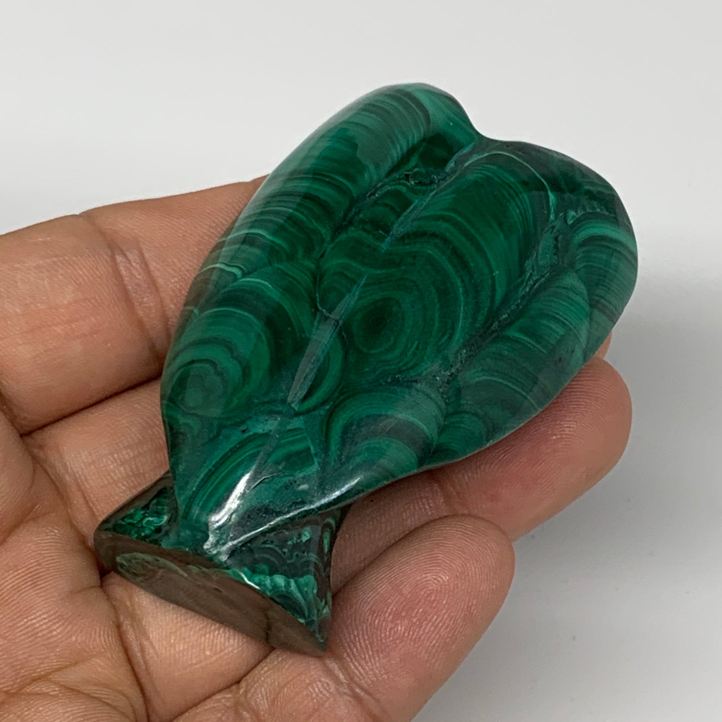 112g, 2.5"x1.6"x1" Natural Untreated Malachite Angel Figurine @Congo, B7319