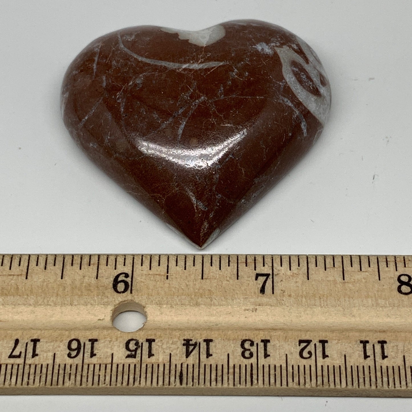 62.8g,2"x2.2"x0.7" Natural Untreated Red Shell Fossils Half Heart @Morocco,F962