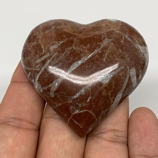 57.9g,2.1"x2.1"x0.6" Natural Untreated Red Shell Fossils Half Heart @Morocco,F96