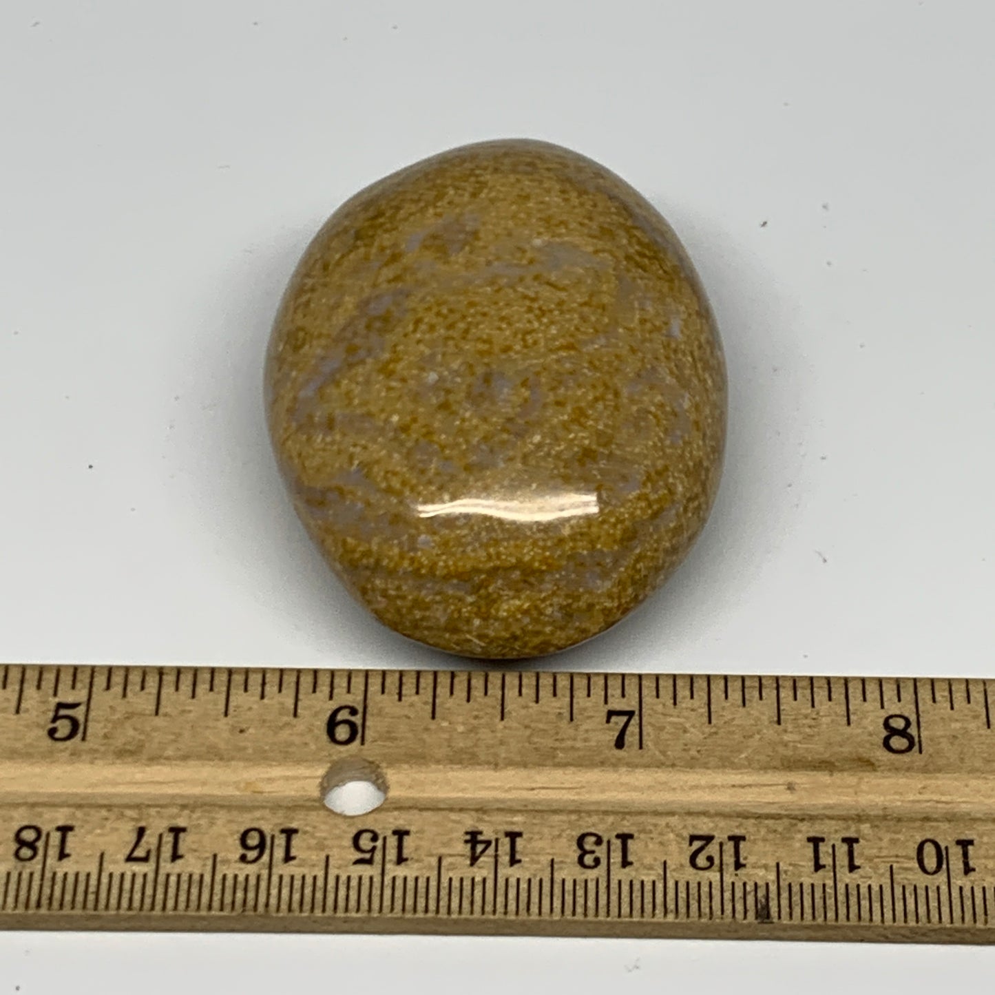 96.7g, 2.3"x1.8"x1" Ocean Jasper Palm-Stone Orbicular Jasper Reiki Energy,B16697