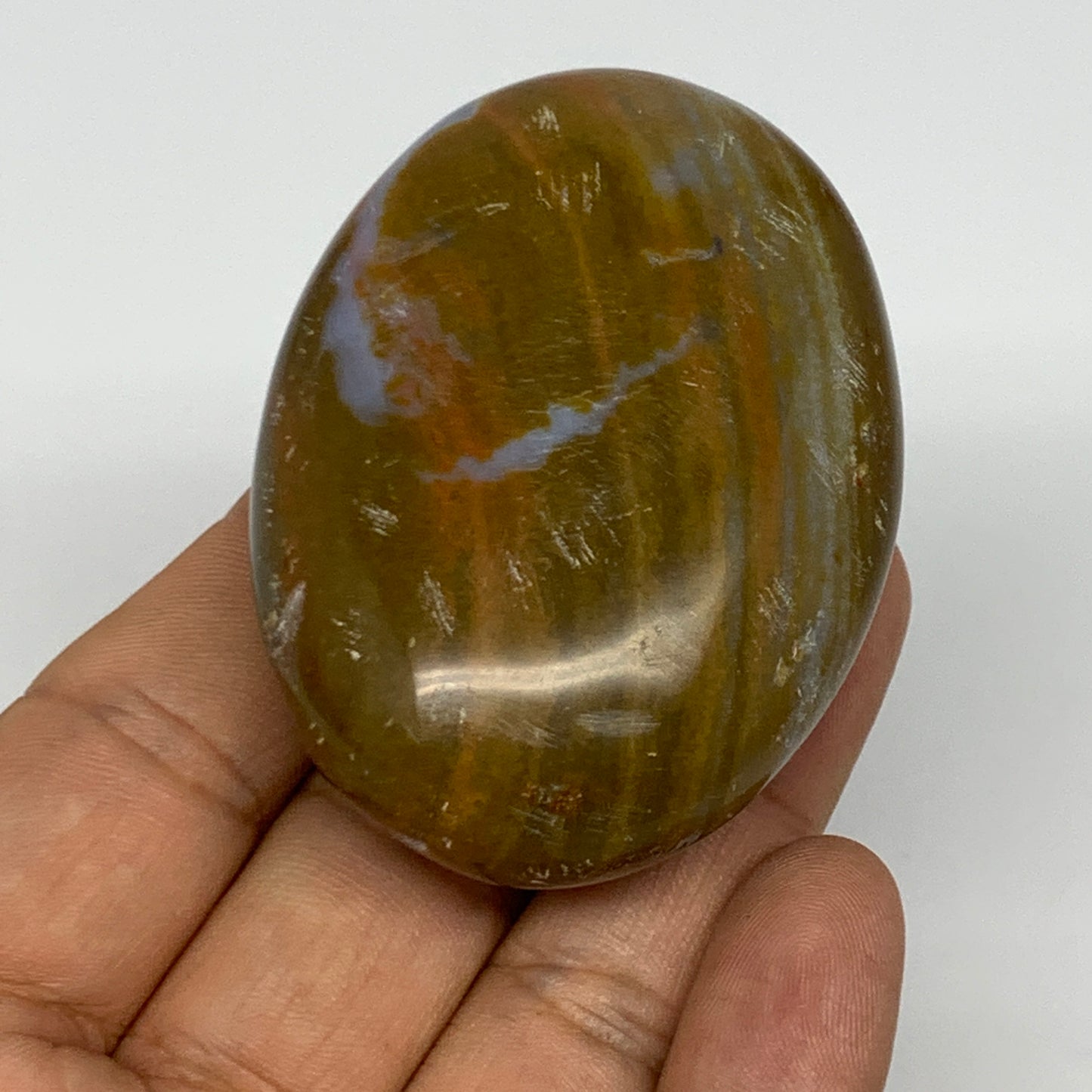 96g, 2.4"x1.8"x1" Ocean Jasper Palm-Stone Orbicular Jasper Reiki Energy,B16698