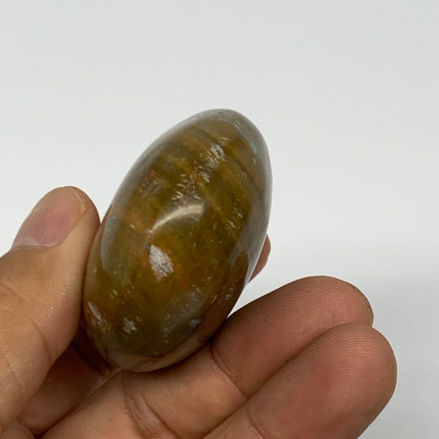 96g, 2.4"x1.8"x1" Ocean Jasper Palm-Stone Orbicular Jasper Reiki Energy,B16698