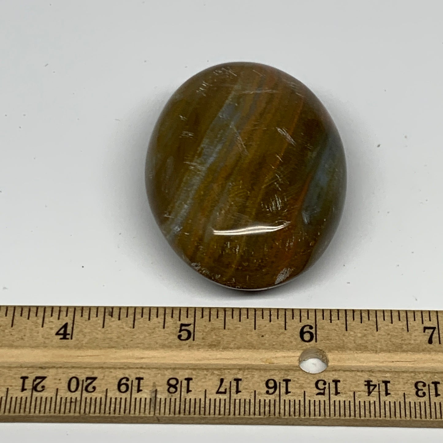 96g, 2.4"x1.8"x1" Ocean Jasper Palm-Stone Orbicular Jasper Reiki Energy,B16698