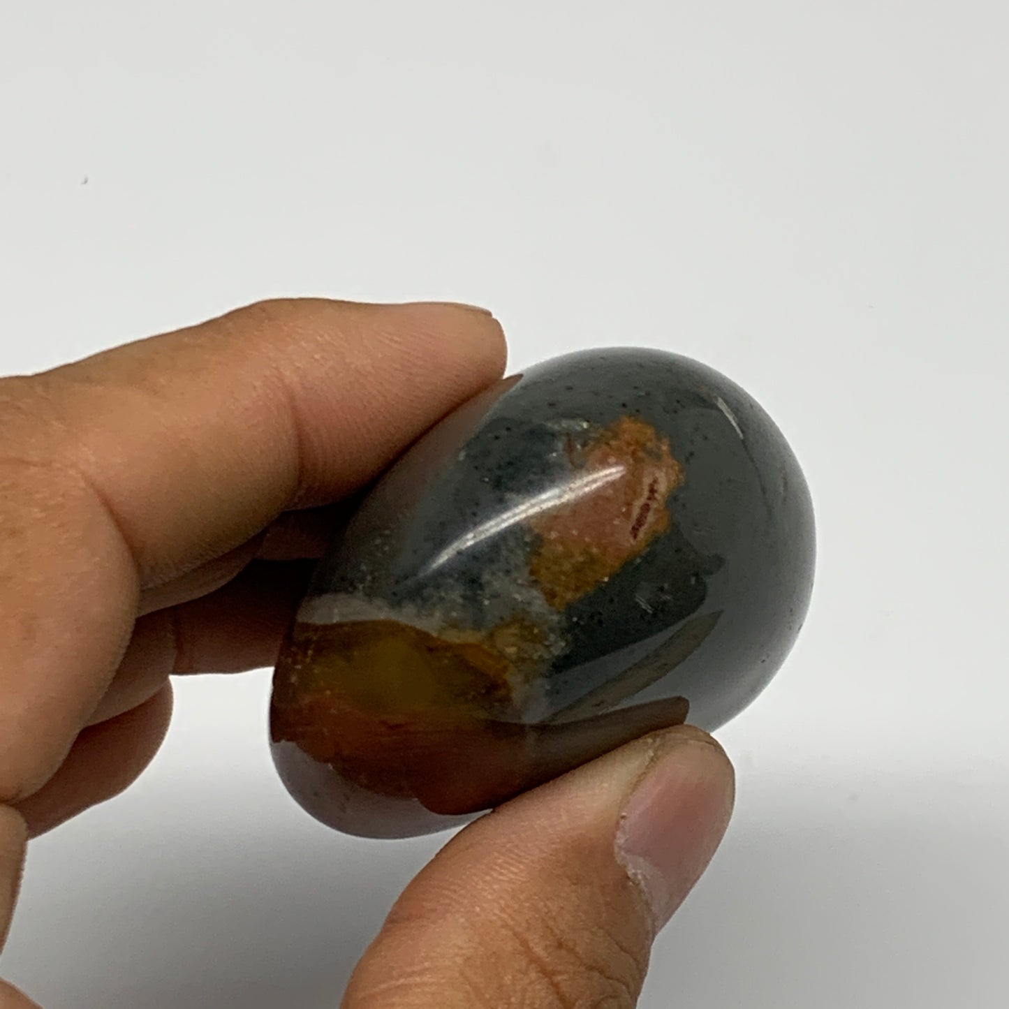112.2g, 2.3"x1.8"x1.2" Polychrome Jasper Palm-Stone Reiki @Madagascar, B24558