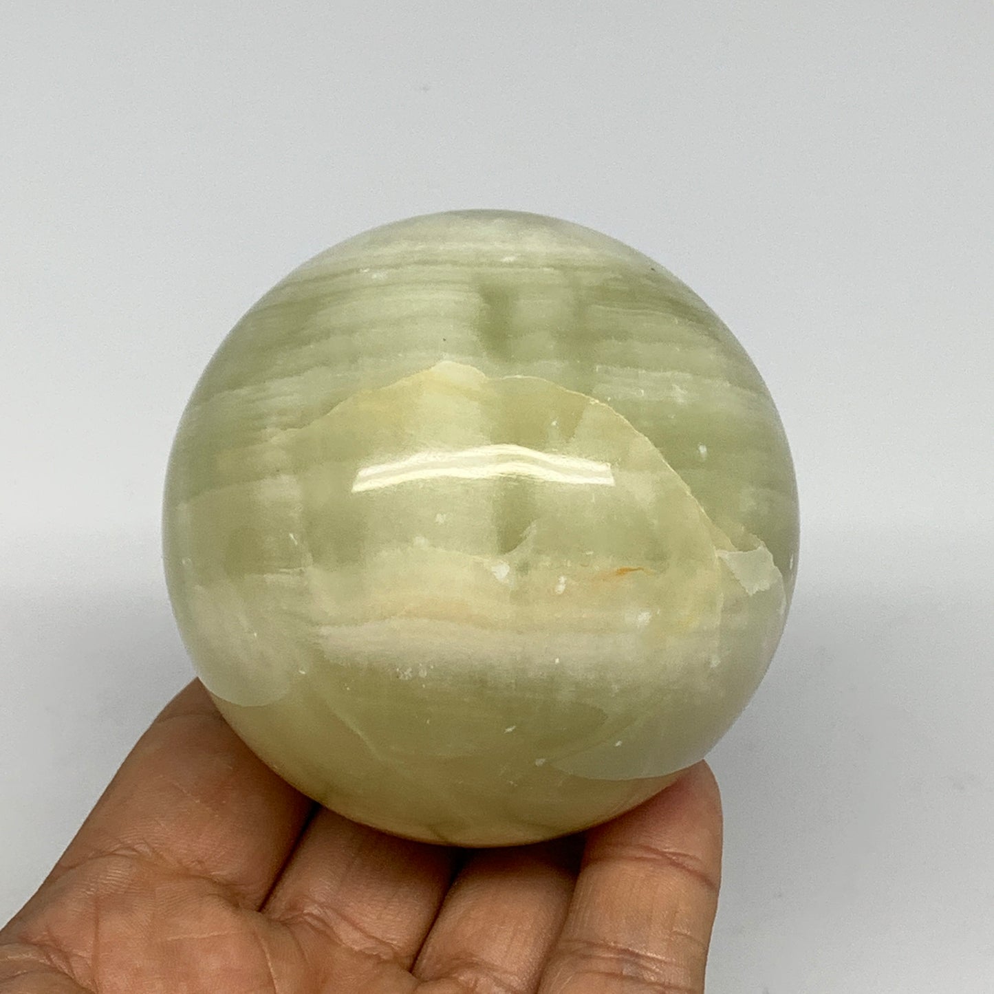 429.6g, 2.6" (67mm), Large Green Onyx Sphere Ball Gemstone @Afghanistan, B25433