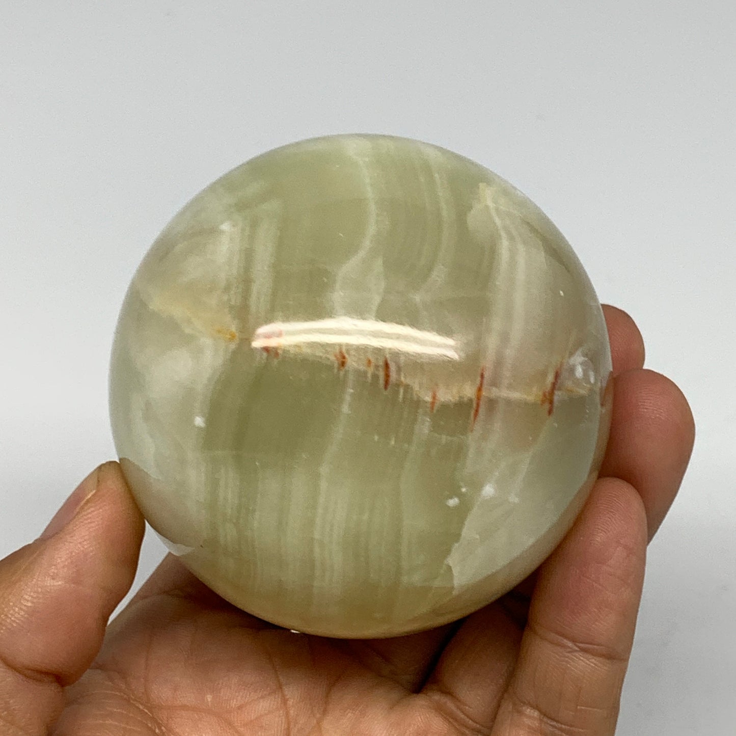 429.6g, 2.6" (67mm), Large Green Onyx Sphere Ball Gemstone @Afghanistan, B25433